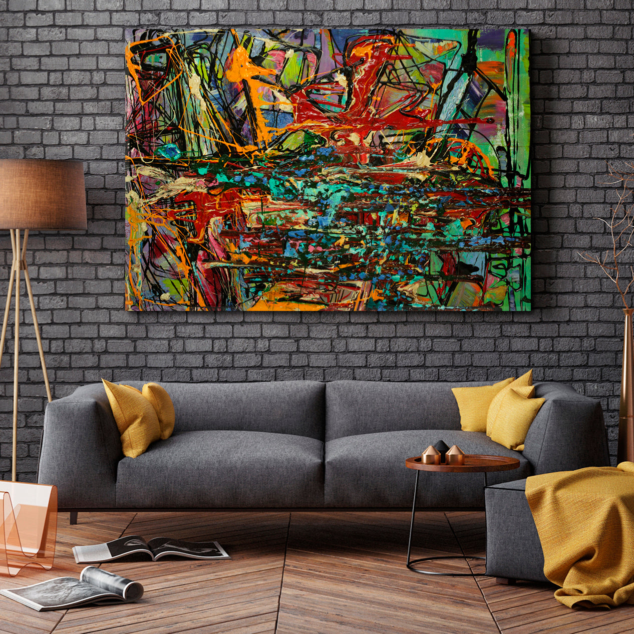 Abstract Art Colorful Collage of Colors Splatters Abstract Art Print Artesty   