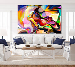 CONTEMPORARY STYLE Human and Abstract Organic Patterns Abstract Art Print Artesty 1 panel 24" x 16" 