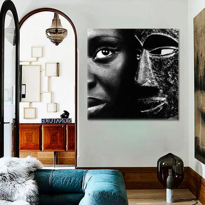 Black Mask African Beauty Contemporary Fine Art Abstract Art Print Artesty   