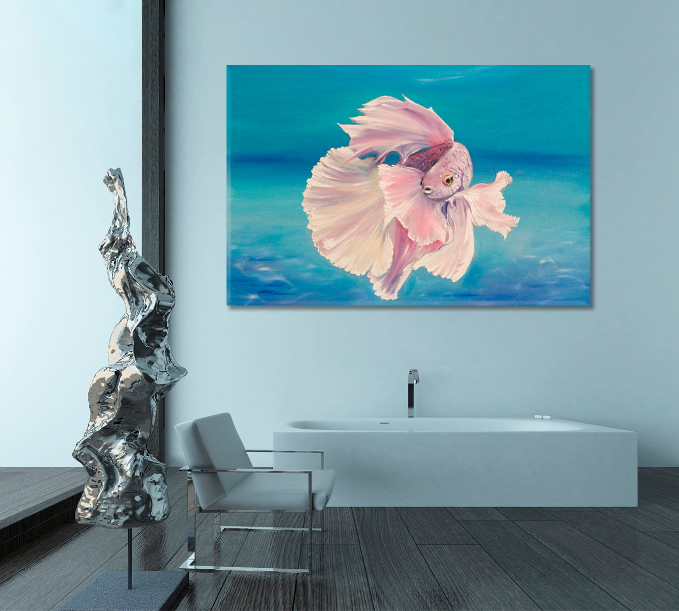 Underwater Sea Life Siamese Fighting Fish Sea Bottom Nautical, Sea Life Pattern Art Artesty   