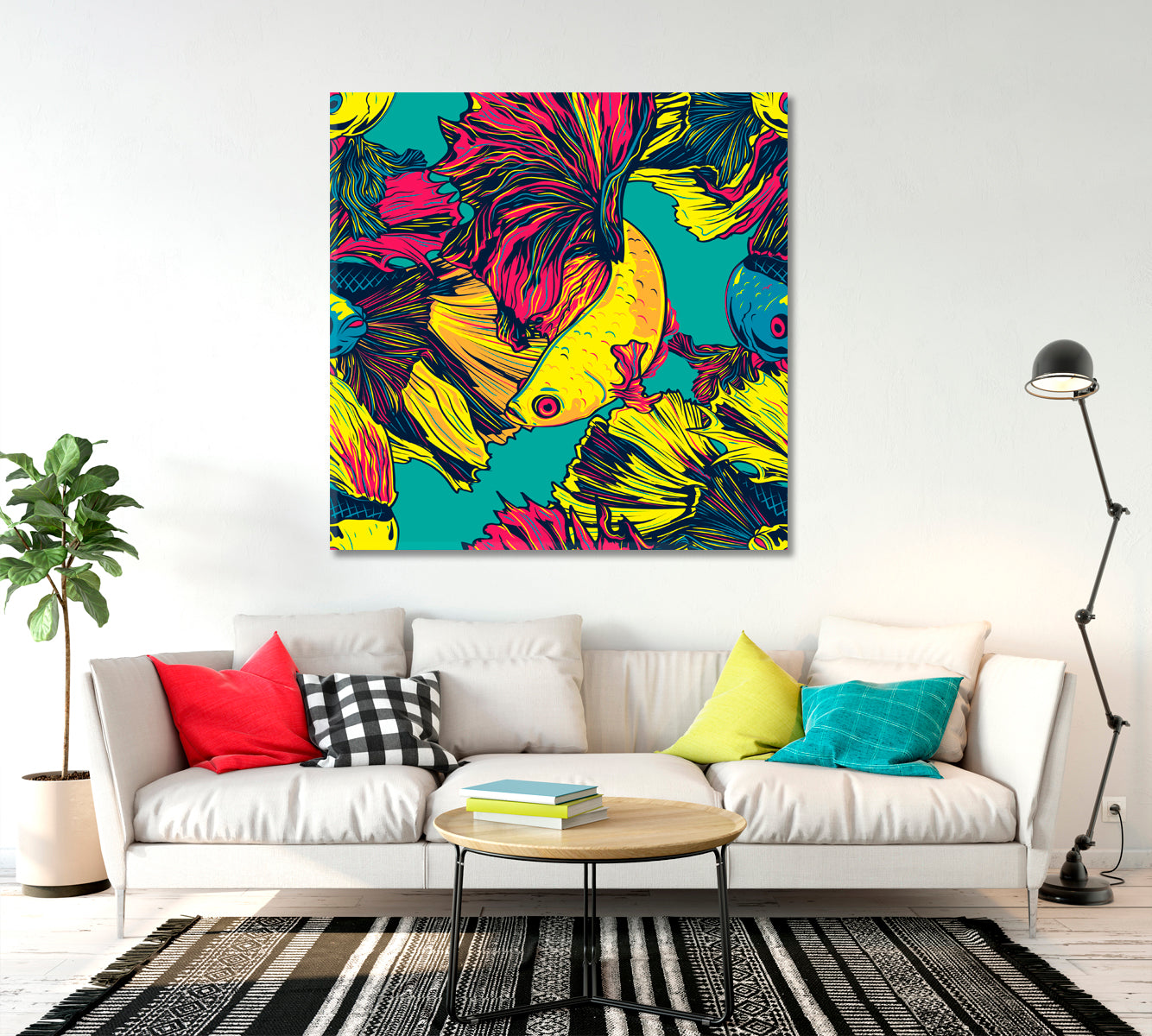 UNDERWATER Abstract Colorful Fish Abstract Art Print Artesty   