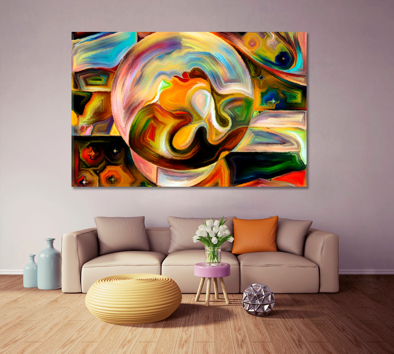 Harmony Microcosm and Macrocosm Colorful Patterns Consciousness Art Artesty 1 panel 24" x 16" 