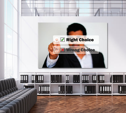 RIGHT CHOICE Business Concept Office Wall Art Canvas Print Artesty   