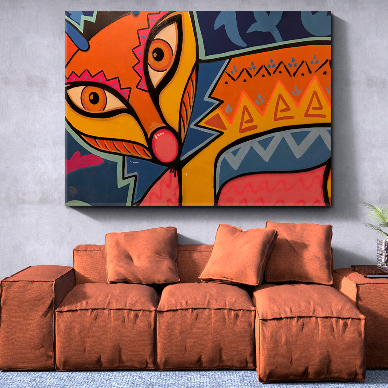 ABSTRACT FOX Vivid Modern Painting Abstract Art Print Artesty   