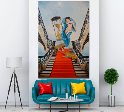 Stairway to Heaven Surrealism Art Dali Style  | Vertical Surreal Fantasy Large Art Print Décor Artesty   