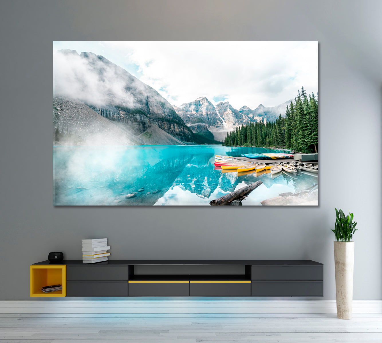 Beautiful Moraine Lake Banff National Park Alberta Canada Countries Canvas Print Artesty 1 panel 24" x 16" 