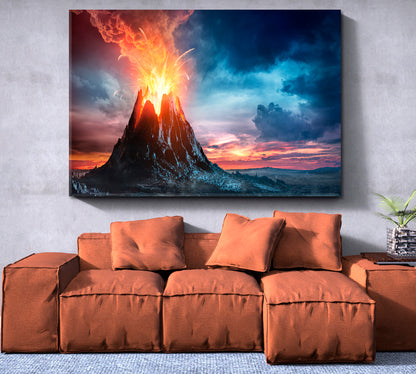 Volcanic Mountain in Eruption Scenery Landscape Fine Art Print Artesty   