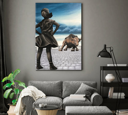 ALWAYS STAND STRONG Fearless Girl Canvas Print Wall Art | Vertical Office Wall Art Canvas Print Artesty   