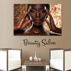 BEAUTY Gorgeous Black Woman Beauty Salon Artwork Prints Artesty   