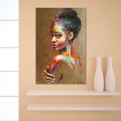 TENDER Beautiful Woman Refined Fine Art Canvas Print | Vertical Fine Art Artesty   