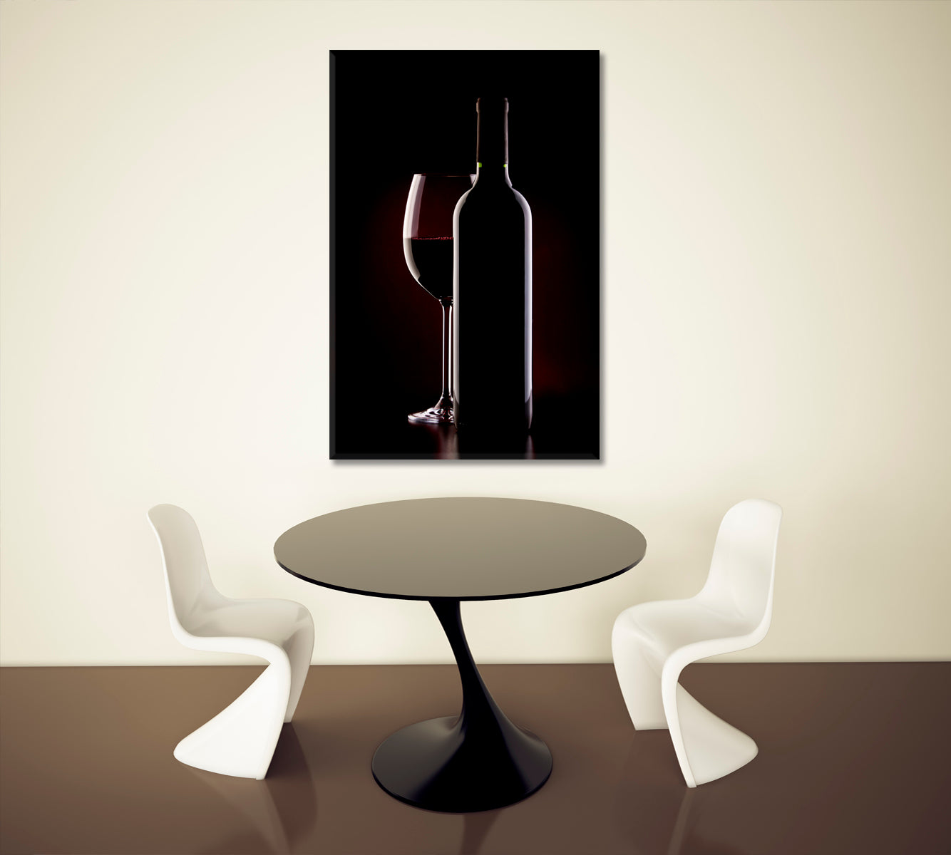 Amazing Luxury Design Poster Glass Red Wine Bottle - V Restaurant Modern Wall Art Artesty   