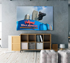 Huge King Kong on Empire State Building Canvas Print Famous Landmarks Artwork Print Artesty   