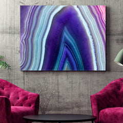 Amazing Violet Agate Crystal Cross Section Purple Abstract Structure Abstract Art Print Artesty 1 panel 24" x 16" 