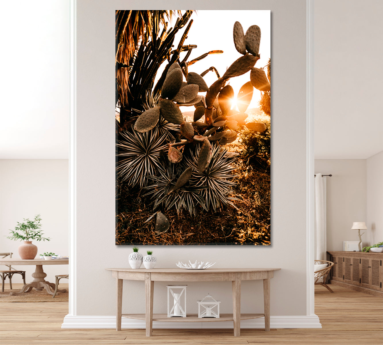 BEAUTY OF CACTUS Sunset Tropical Exotic Plants Tropical Foliage - V Tropical, Exotic Art Print Artesty   