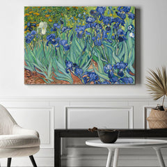 IRISES Inspired by Nature Vincent Van Gogh Style Fine Art Artesty 1 panel 24" x 16" 