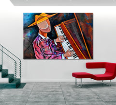 PIANIST Cubist Surrealism Musician Painting Modern Abstract Music Wall Panels Artesty   