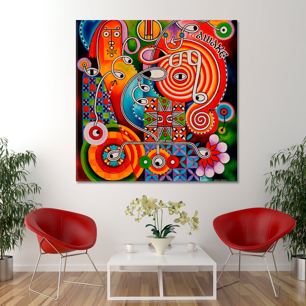 AWAKE ETHIOPIAN Abstract Psychedelic Trippy Sacred Modern Art Contemporary Art Artesty   