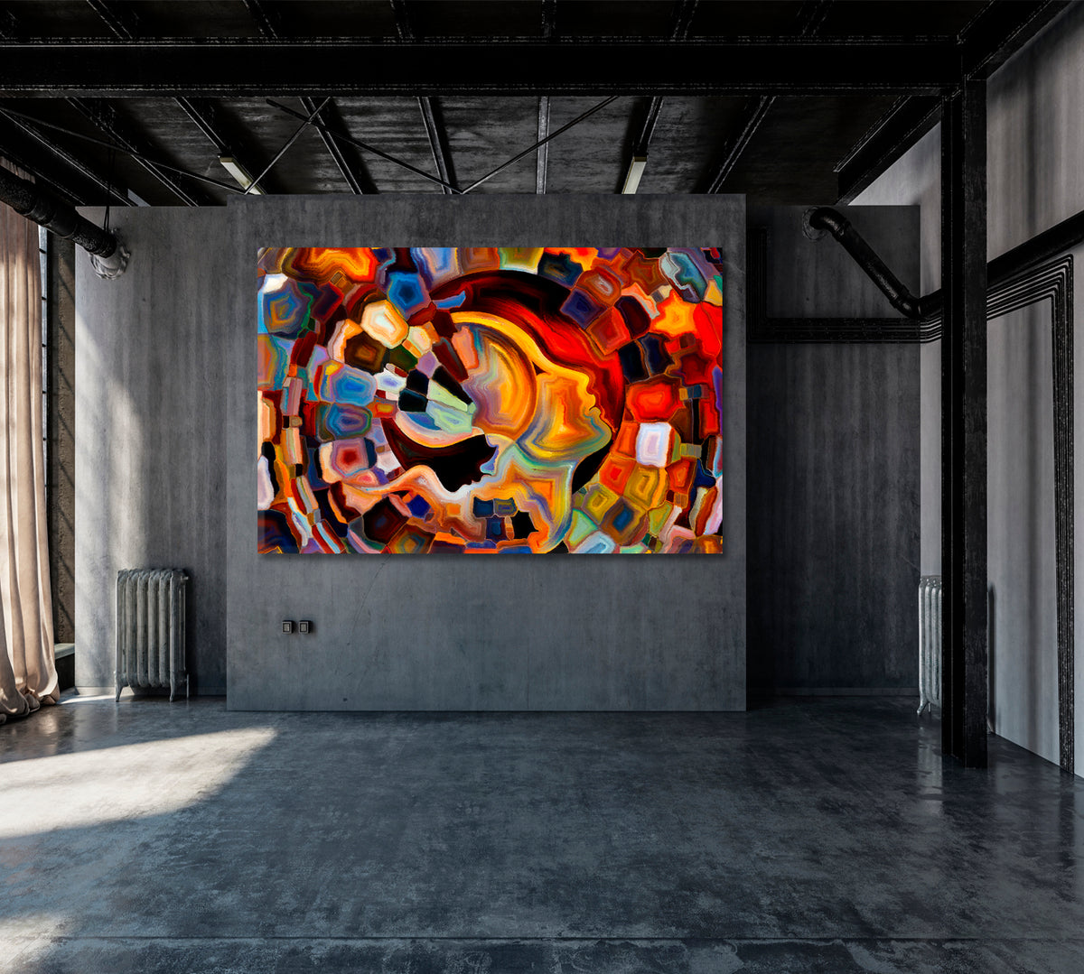 MOSAIC PATTERNS  Artistic Abstraction Human Mind Consciousness Art Artesty 1 panel 24" x 16" 