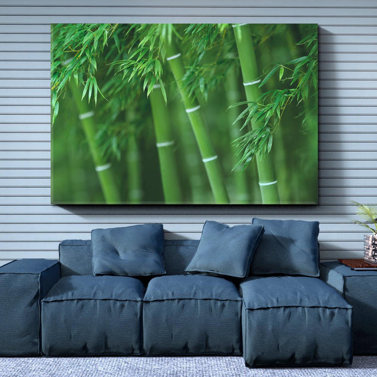 Bamboo Green Forest Floral & Botanical Split Art Artesty 1 panel 24" x 16" 