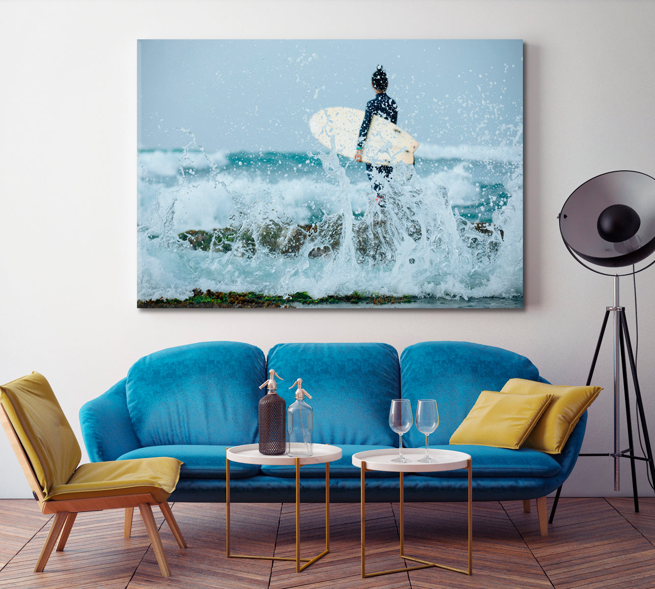 BIG WAVES Surf Wild Ocean Surfer Surfboard Motivation Sport Poster Print Decor Artesty   