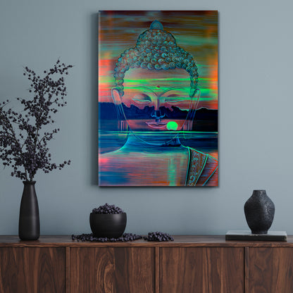 Buddha Face Meditation Beautiful Landscape Religious Modern Art Artesty   