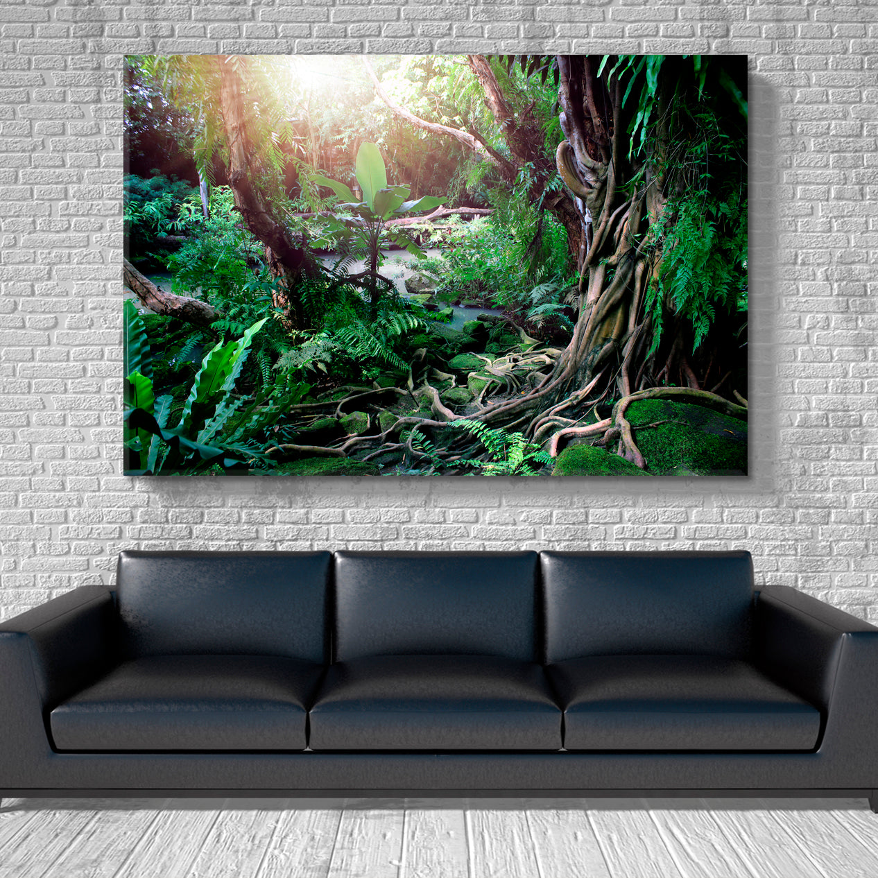 LIANA VINES JUNGLE RAINFOREST Colored Lush Scenes Landscape Nature Wall Canvas Print Artesty 1 panel 24" x 16" 