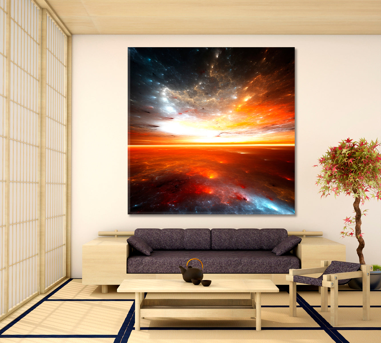 Cosmic Horizons Abstract Poster Skyscape Canvas Artesty   