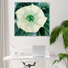 White Flower Large Flowers Abstract Forms  - Square Fine Art Artesty 1 Panel 12"x12" 