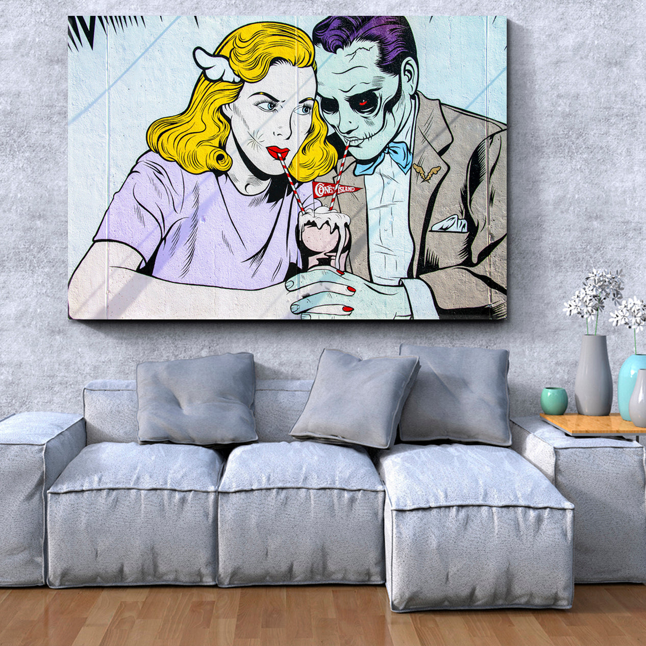 AMOROUS Pop Art Graffiti Pop Art Canvas Print Artesty 1 panel 24" x 16" 