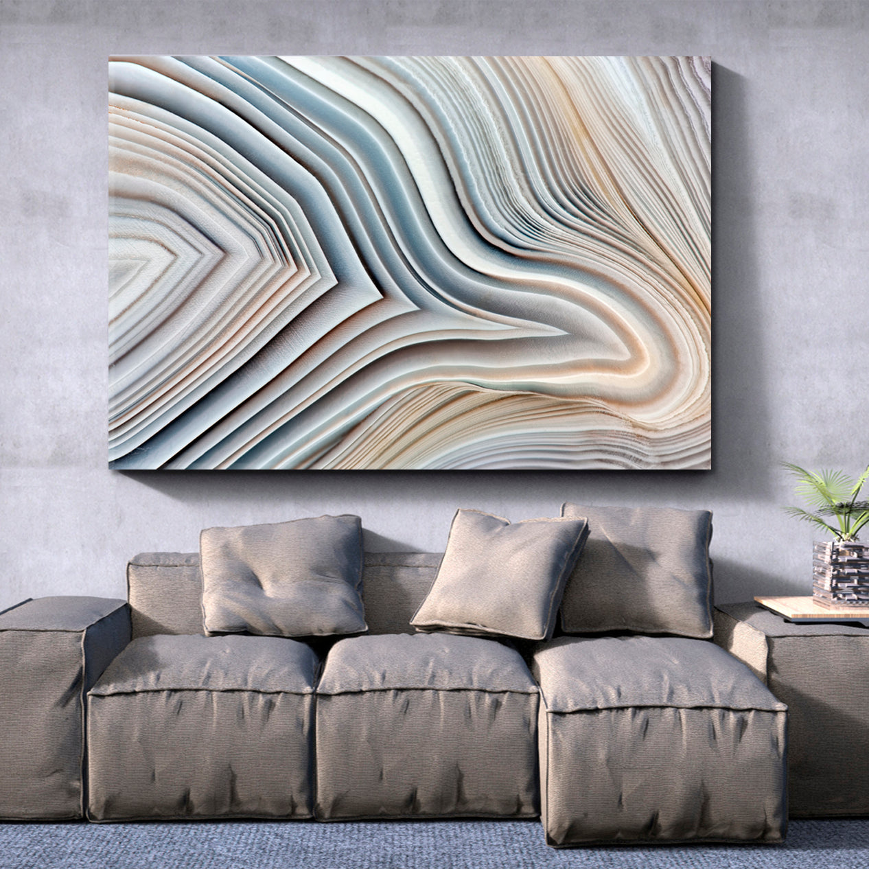 MARBLE ABSTRACT NATURALISM Amazing Agate Banded Crystal Fluid Art, Oriental Marbling Canvas Print Artesty   