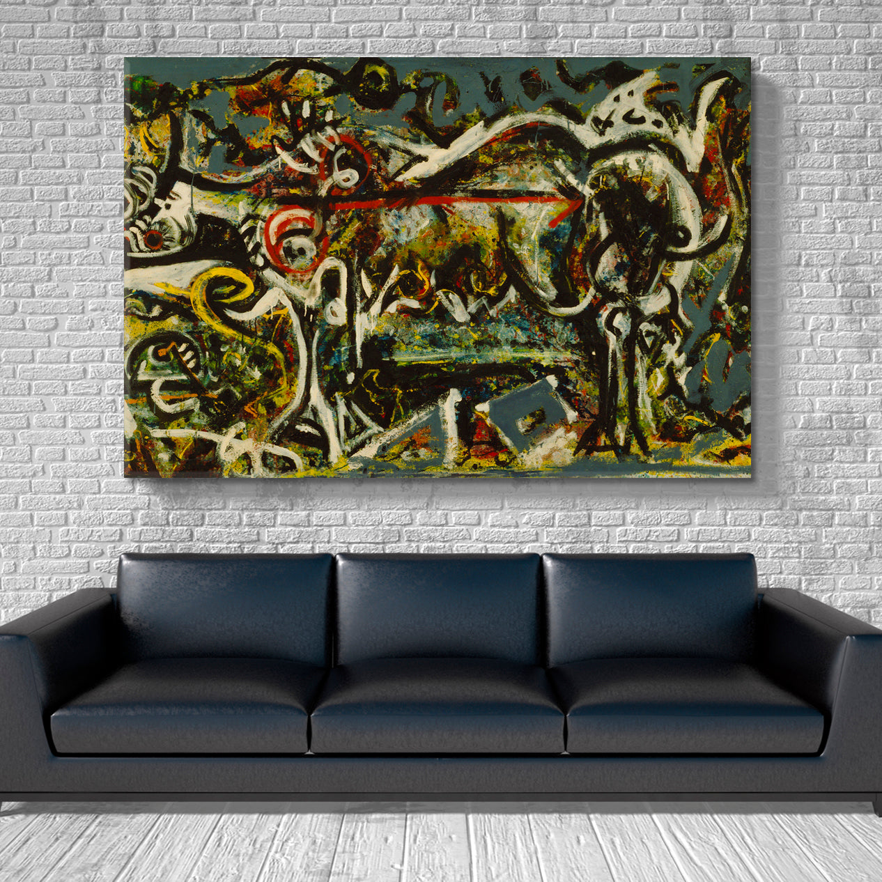 ABSTRACT WOLF Pollock Motives Fine Art Artesty   