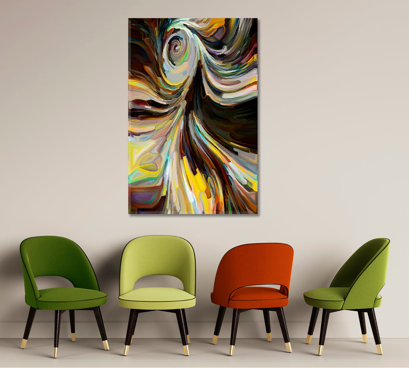 Abstract Swirling Colorful Modern Art Abstract Art Print Artesty 1 Panel 16"x24" 