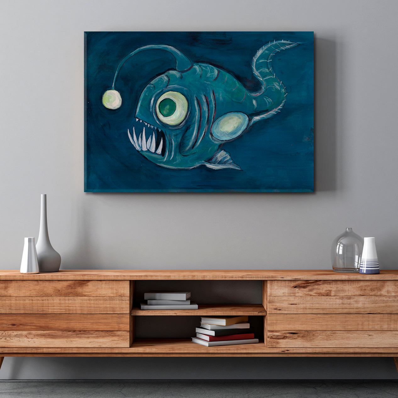 Abstract Fish Deep Sea Animals Canvas Print Artesty   