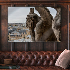 Chimera Gargoyle Cathedral of Notre Dame de Paris Famous Landmarks Artwork Print Artesty   