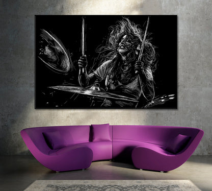 MUSIC SOUNDS Musician with Drums Rock Drummer Player Music Poster Music Wall Panels Artesty   