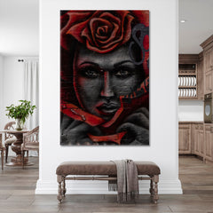 Contemporary Black & Red People Portrait Wall Hangings Artesty   
