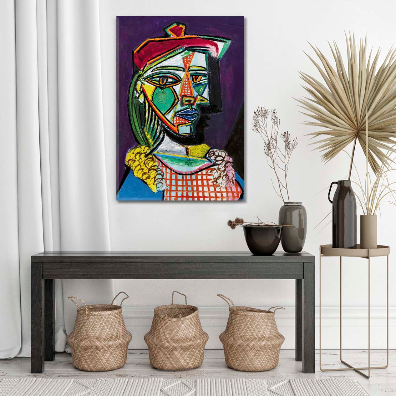 INSPIRED BY PABLO PICASSO Woman in Beret Abstract Cubism Cubist Trendy Large Art Print Artesty   