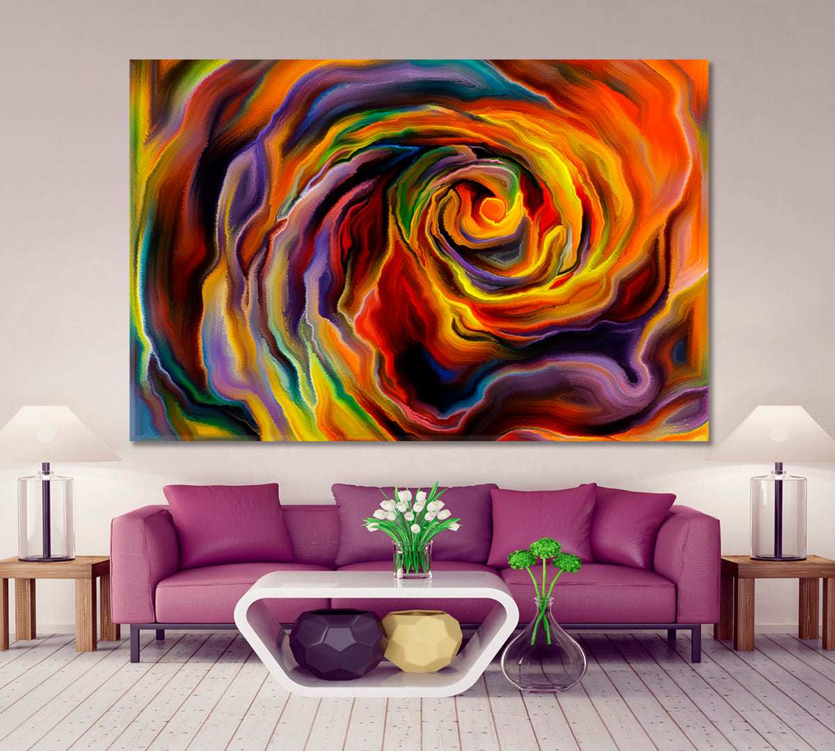 FORMS Magical Abstract Vivid Whirlpool Abstract Art Print Artesty 1 panel 24" x 16" 