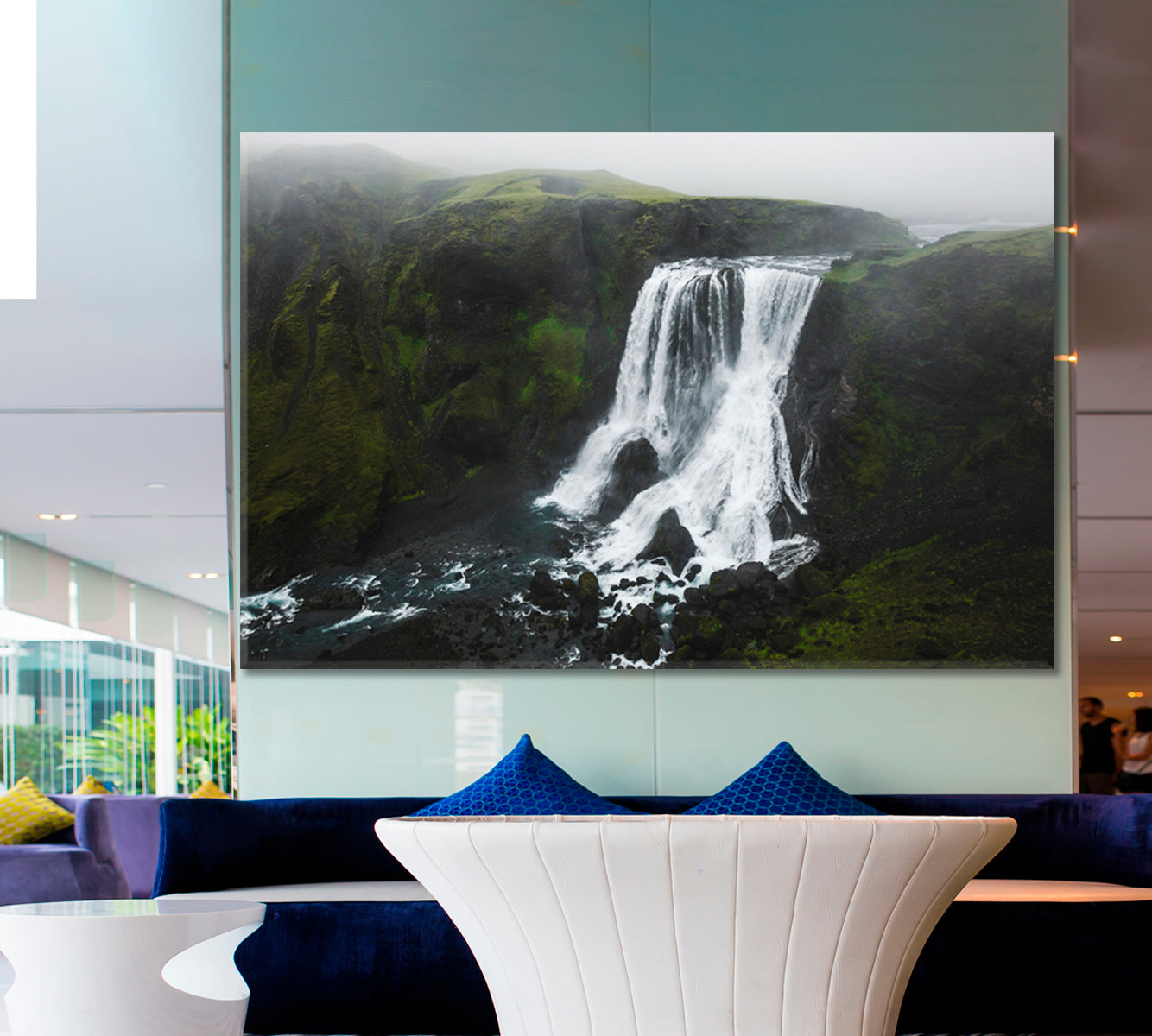 Fagrifoss Waterfall Iceland Lakagigar Highlands Skaftafell National Park Canvas Print Scenery Landscape Fine Art Print Artesty 1 panel 24" x 16" 