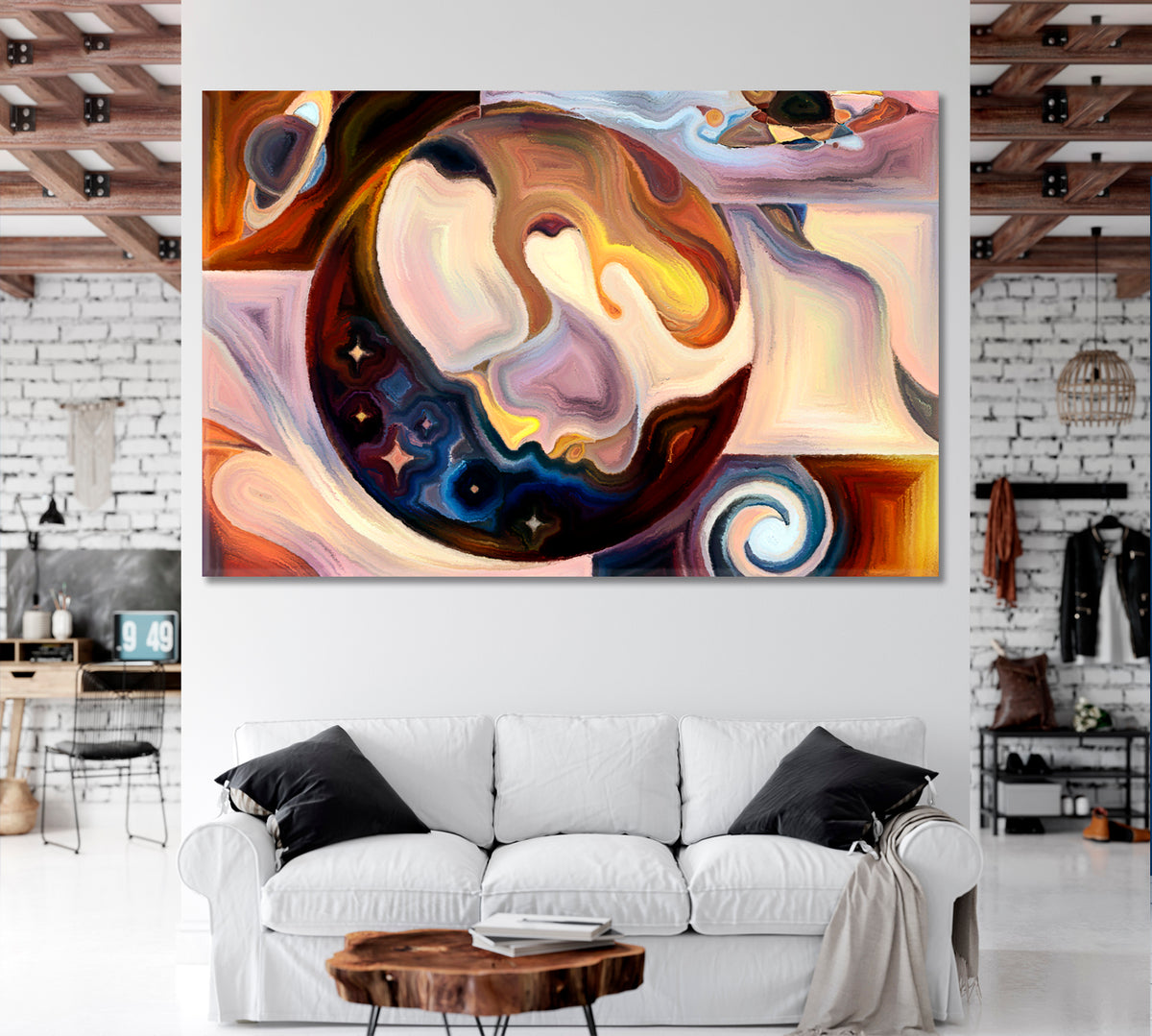 Cosmic Consciousness Celestial Home Canvas Décor Artesty 1 panel 24" x 16" 