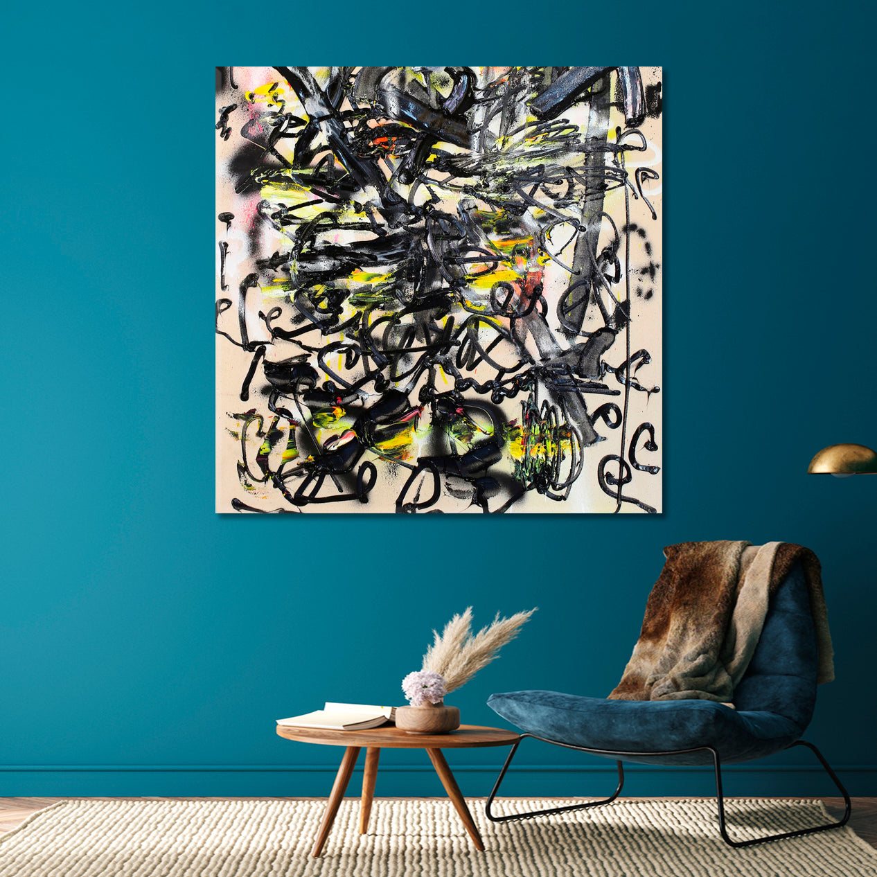 ART OF INNER SELF Action Painting Abstract Expressionism Abstract Art Print Artesty 1 Panel 12"x12" 