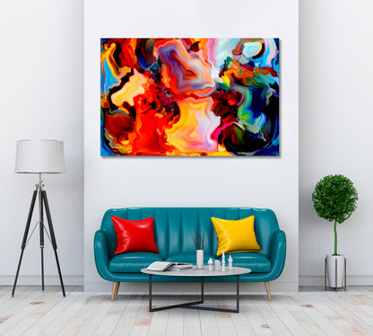 Vivid Beautiful Abstract Design Contemporary Art Artesty 1 panel 24" x 16" 