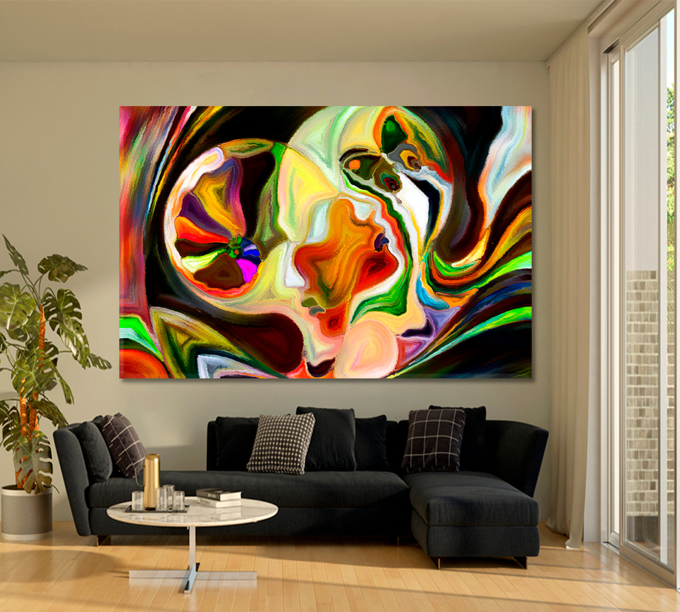 CONTEMPORARY ART Abstract Forms and Nature Lines Contemporary Art Artesty 1 panel 24" x 16" 