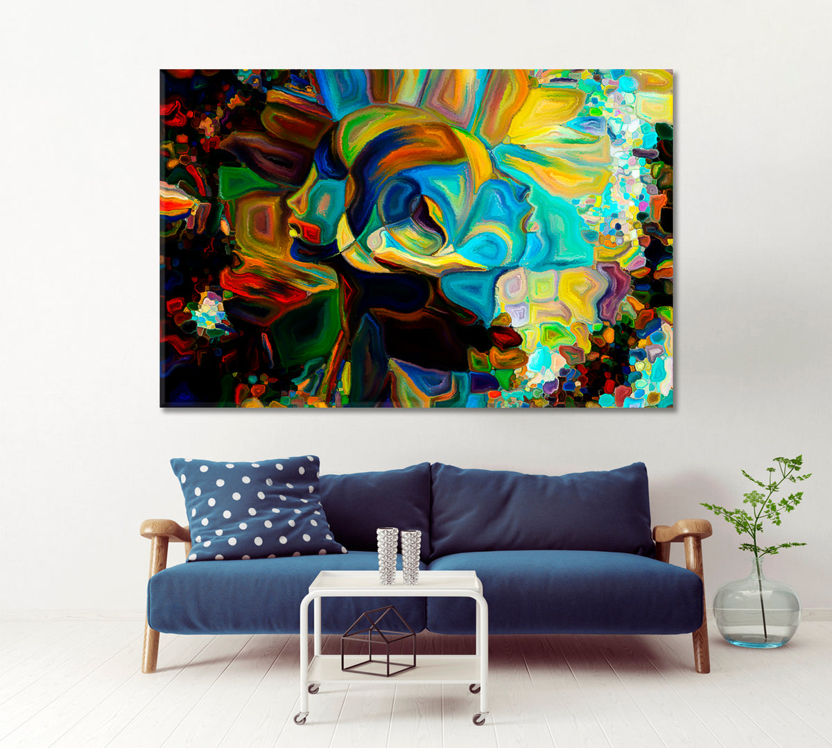 Peaceful Coexistence in Colors and Shapes Abstract Art Print Artesty 1 panel 24" x 16" 
