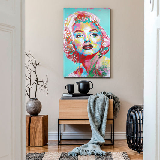 MARILYN MONROE POP Art Vivid Trendy Canvas Print - Vertical Celebs Canvas Print Artesty 1 Panel 16"x24" 