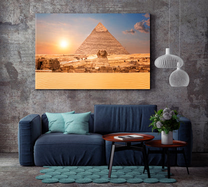 Sphinx Pyramid of Chephren Egypt Famous Landmarks Famous Landmarks Artwork Print Artesty   