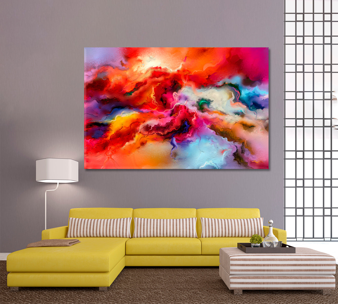 Bright Abstract Design Skyscape Canvas Artesty 1 panel 24" x 16" 