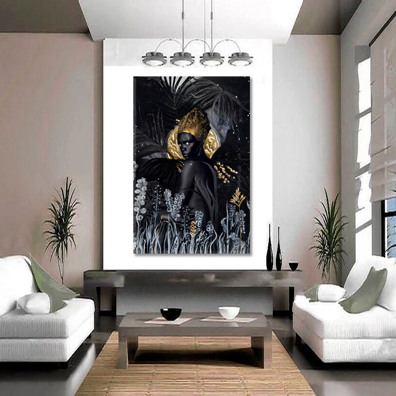 DARK TESTAMENT BLACK AND GOLD Woman Mind-Blowing Abstract Surreal Fine Art Artesty   