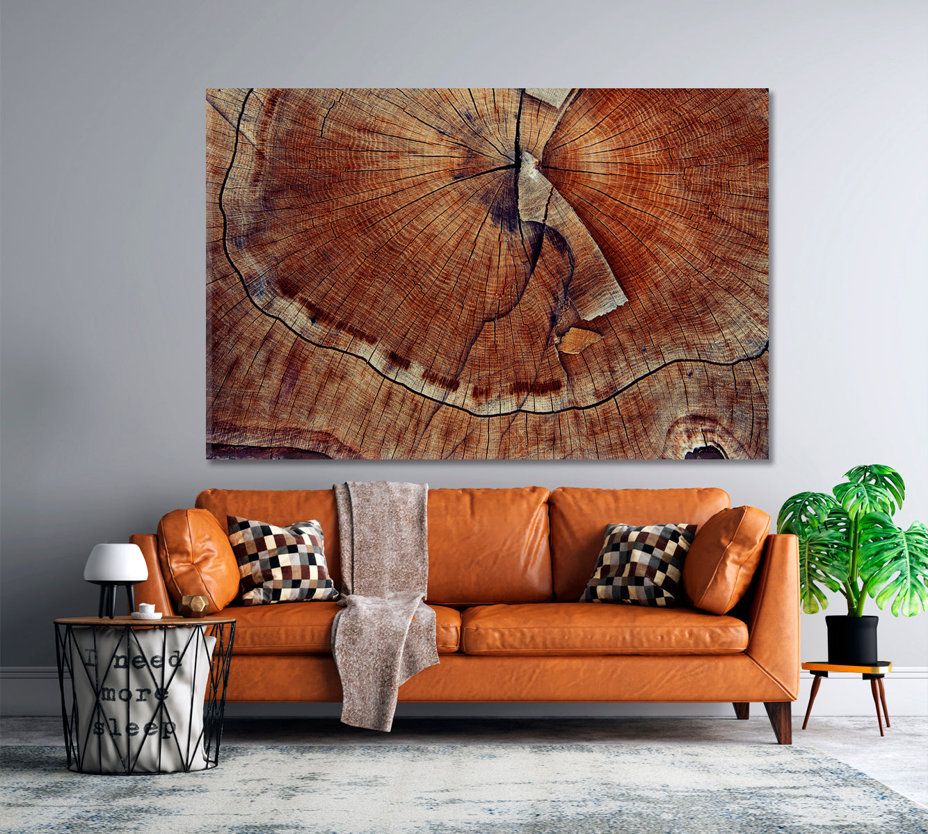 Wood Cut Ring Abstract Art Print Artesty 1 panel 24" x 16" 