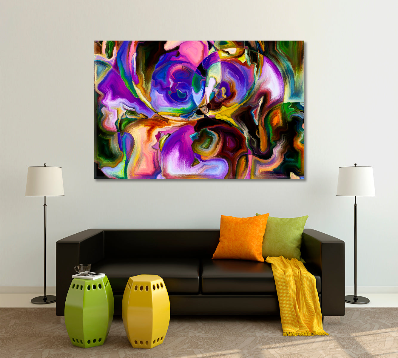 Shards of Paint Color Patterns and Shapes Abstract Art Print Artesty 1 panel 24" x 16" 